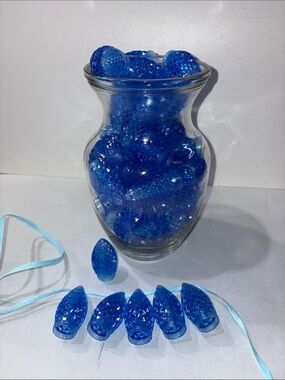 Blue Decorative Plastic Jewel Lights Set of 100 Vintage-Style Bulbs crafts loose